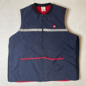 Vintage Canada Post Uniform Vest XL Mens Sleeveless Workwear Utility Blue